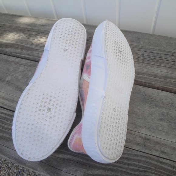 Avon Cushion Walk Tie-Dye Size 8 Peach Orange Slide-On Sneakers Boho Hippie - Picture 5 of 7